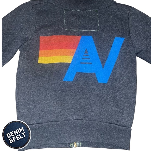 Aviator Nation Kids/Toddler Chsrcoal Logo Full Zip Hoodie | RARE | EUC!!💙⚡️🩶 - Picture 7 of 9